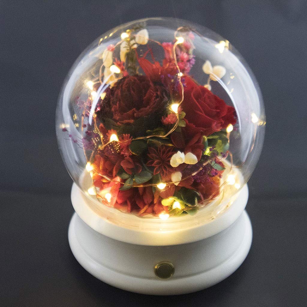 XUEHONGYAN Red Eternal Rose Bluetooth Music Box - Birthday Gift for Girlfriend, Wife, Valentine's Day - Handmade Preserved Flowers That Never Wither - Perfect for Anniversaries, Romantic Surprises & Home Decor
