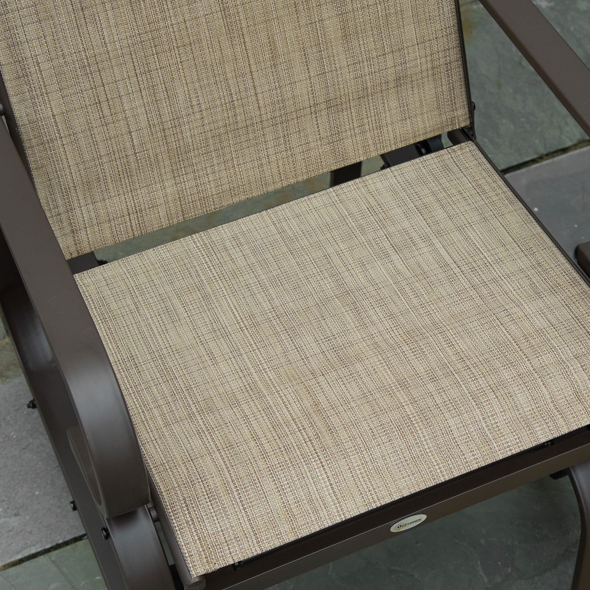 Outsunny Outdoor Glider Chair - Patio Rocking Chair with Smooth Swing Motion, Lightweight & Durable for Backyard, Garden, Deck - Tan (Perfect for Relaxing, Reading & Enjoying Outdoor Spaces)