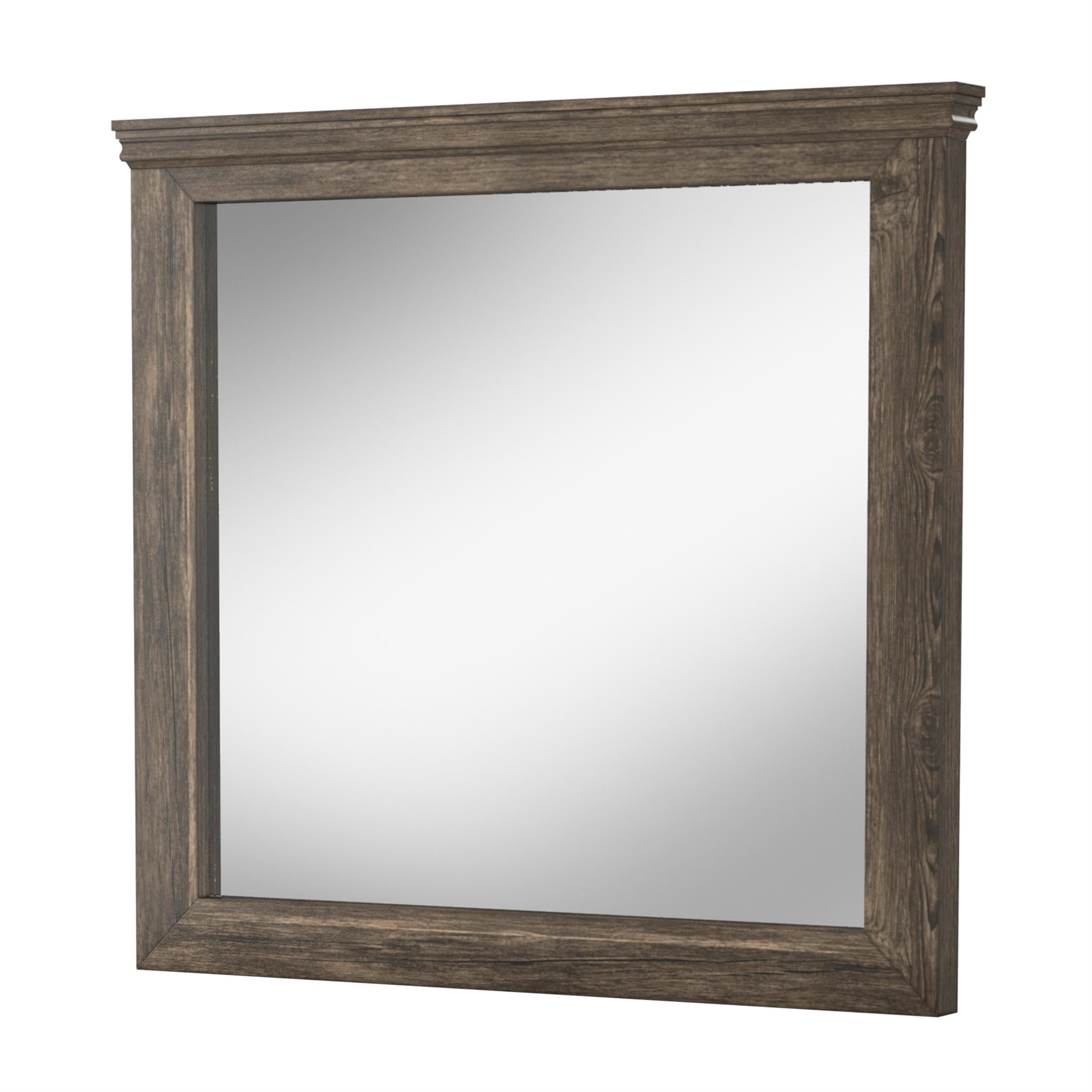 Gafin Transitional Solid Wood Framed Mirror in Gray - Modern Wall Mirror for Bedroom, Living Room & Entryway Decor | Furniture of America