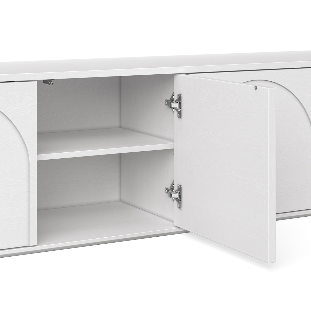 Modern Aurora 4-Door TV Stand with Storage - Solid Wood Entertainment Center for Living Room, Bedroom & Home Theater Setup