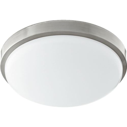 902-11-65 Ceiling Mount Glass LED Light Fixture - 1 Light Satin Nickel Finish | Modern Lighting for Bedroom, Living Room & Dining Room