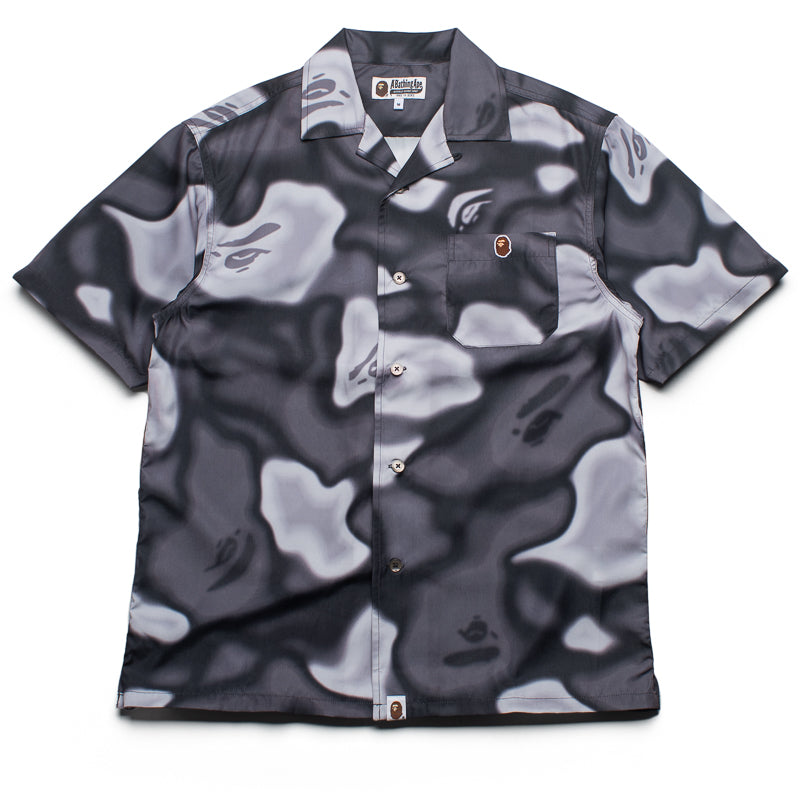BAPE Liquid Camo One Point Collar Shirt for Men - Black Streetwear Fashion Shirt for Casual Wear & Urban Style