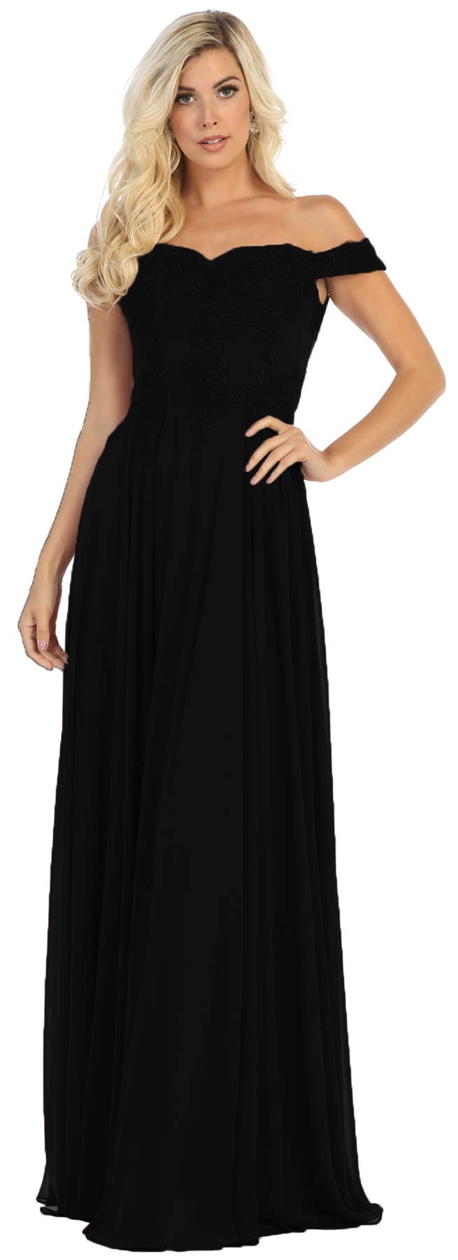 FDS1644 Off Shoulder Plus Size Formal Dress for Women - Elegant Evening Gown for Weddings, Parties & Special Occasions