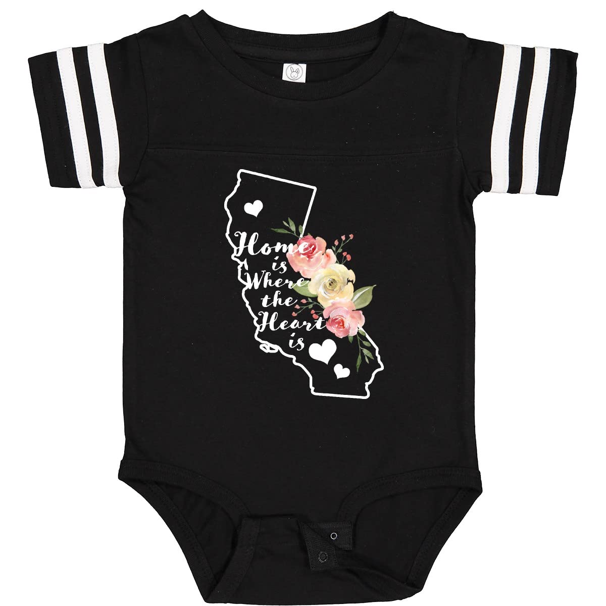 Inktastic California Home is Where The Heart is Watercolor Baby Bodysuit - Soft Cotton Infant Onesie for Newborns, Cute Gift for Baby Showers & Family Photos
