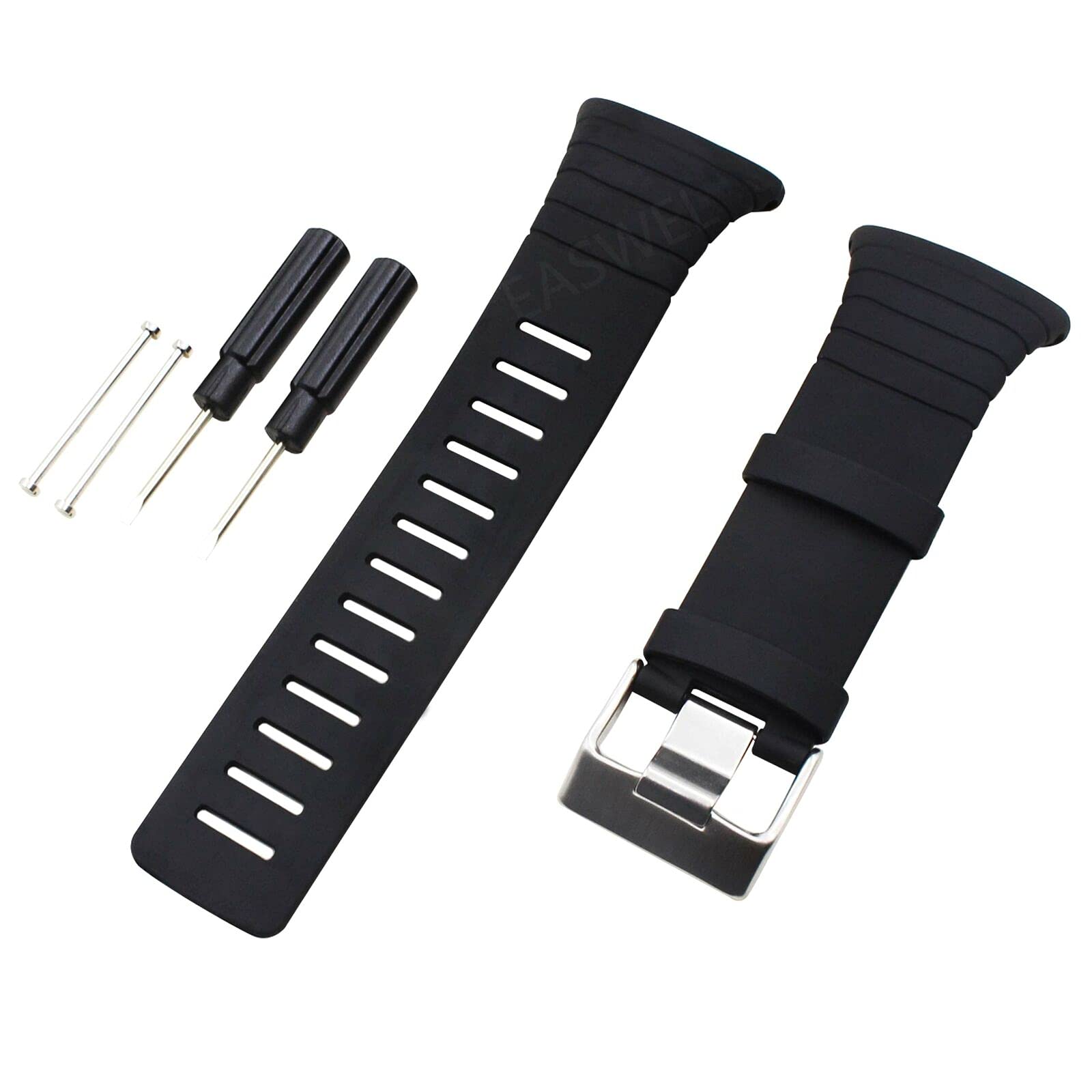 Suunto Ambit 3 Peak & Ambit 2 Replacement Watch Band - Durable Black Rubber Strap for Outdoor Sports & Fitness Tracking