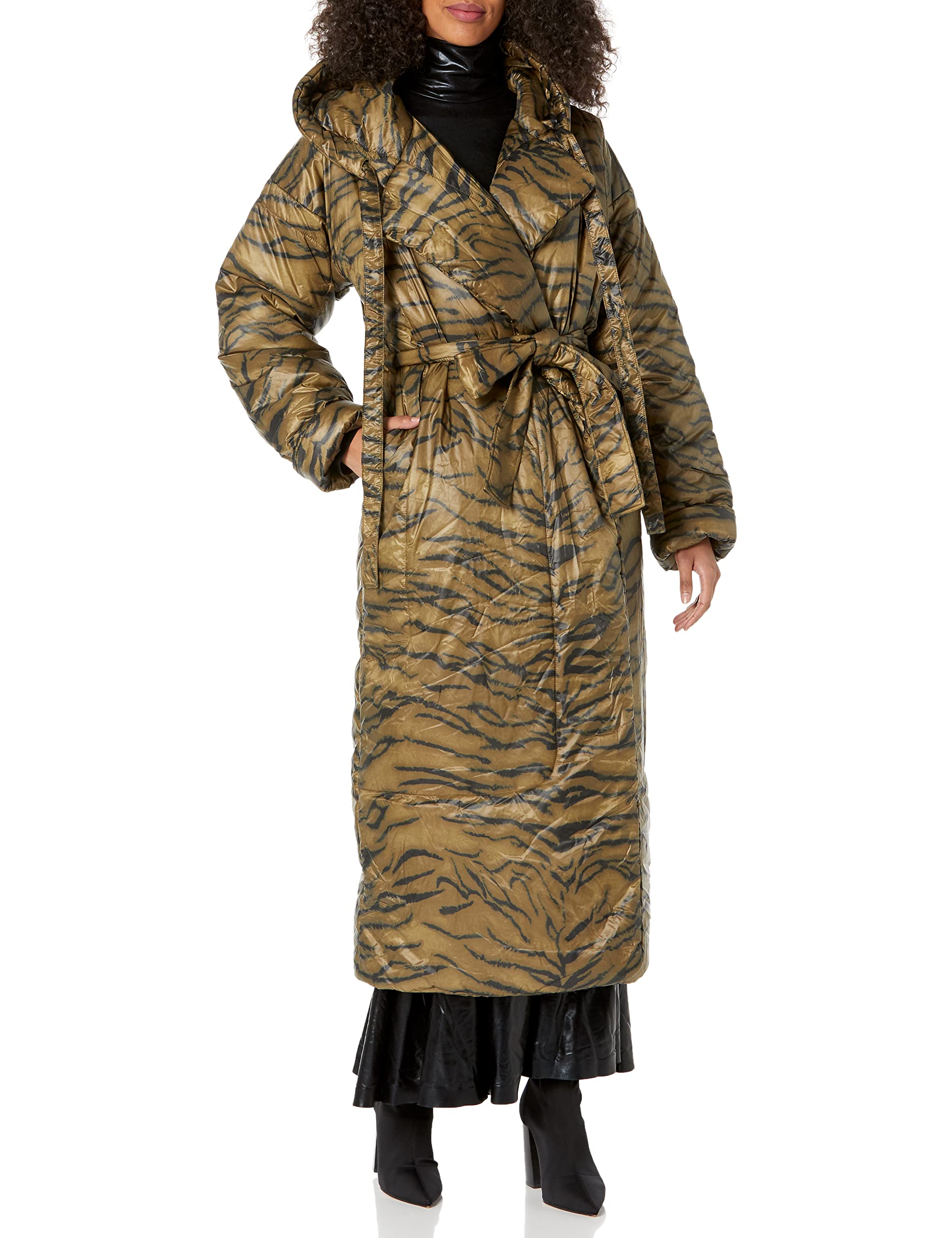 Norma Kamali Women's Hooded Classic Sleeping Bag Coat Long - Warm Winter Puffer Jacket for Outdoor Activities, Travel & Casual Wear