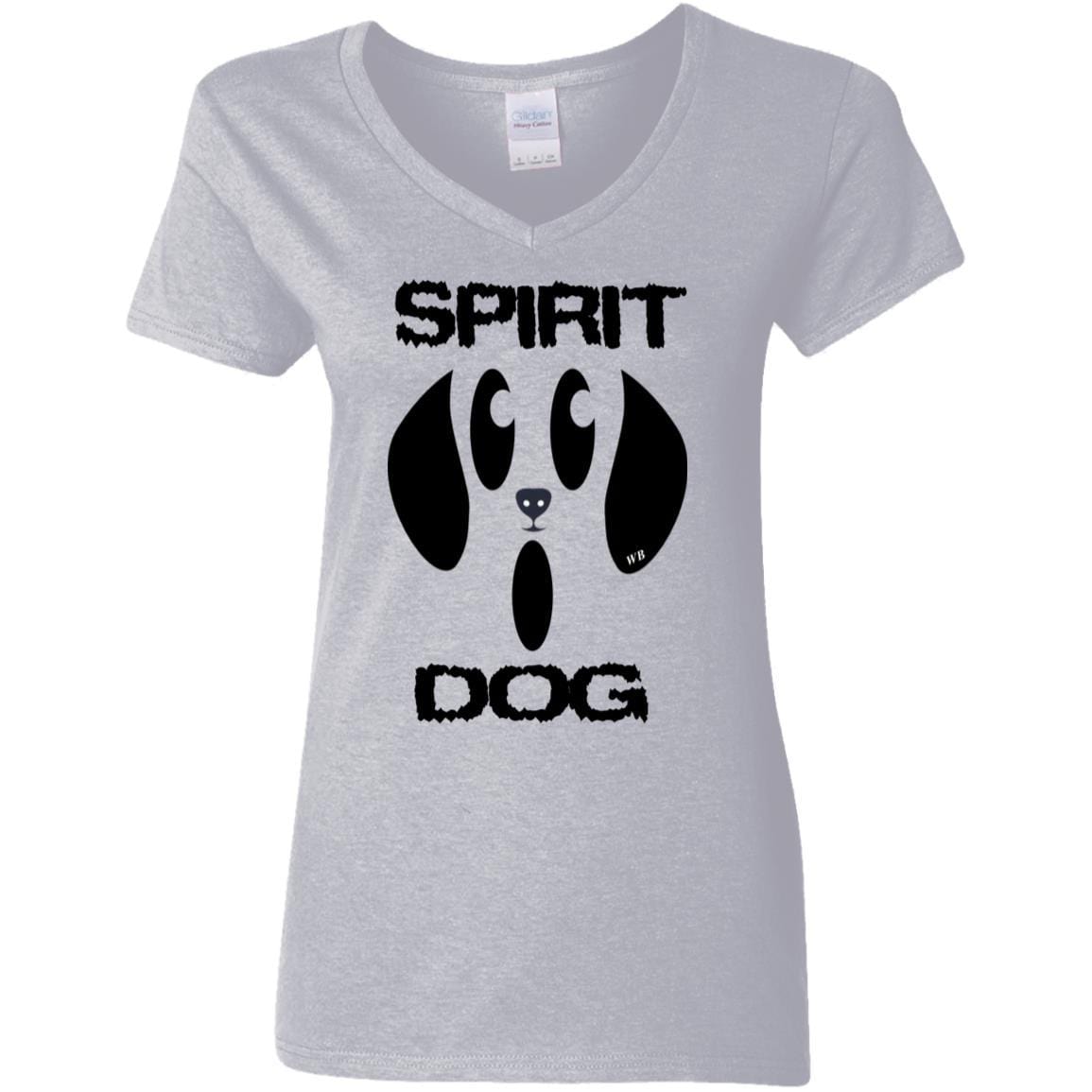 Spirit Dog Halloween T-Shirt for Women - 5.3 oz V-Neck Tee | Funny Wine Lover Gift | Perfect for Halloween Parties & Casual Wear