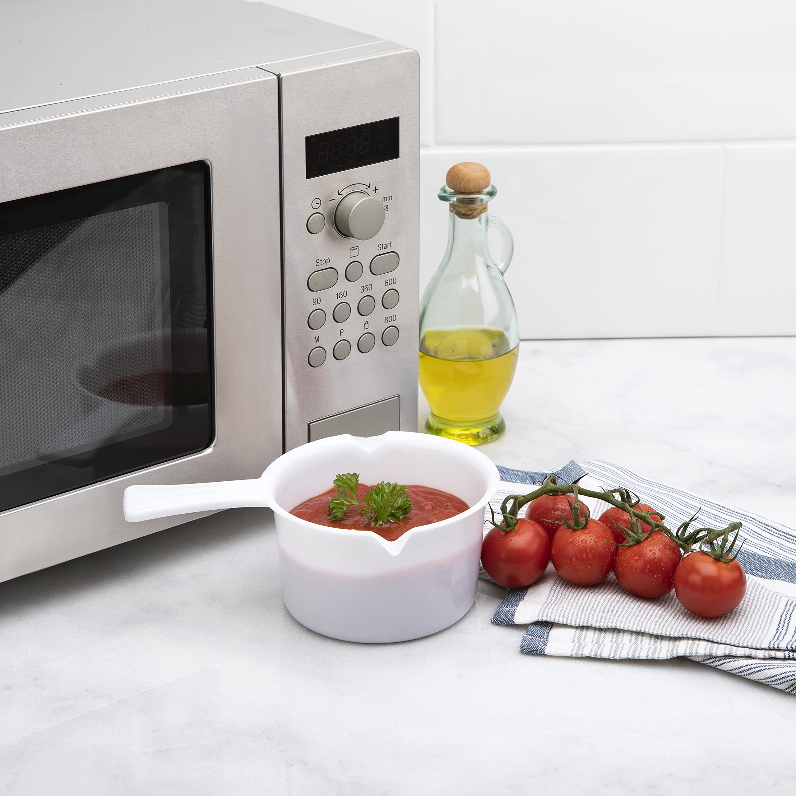 500ml Microwave Safe Sauce Pan with Lid - BPA Free, Non-Toxic for Heating & Cooking Sauces, Soups, Oatmeal - Perfect for Kitchen, Dorm, Office & RV Use