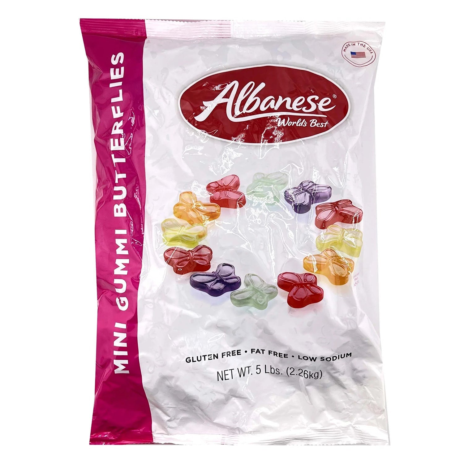 Albanese Mini Gummy Butterflies Candy - 5lb Bulk Bag for Parties, Snacks & Gift Giving