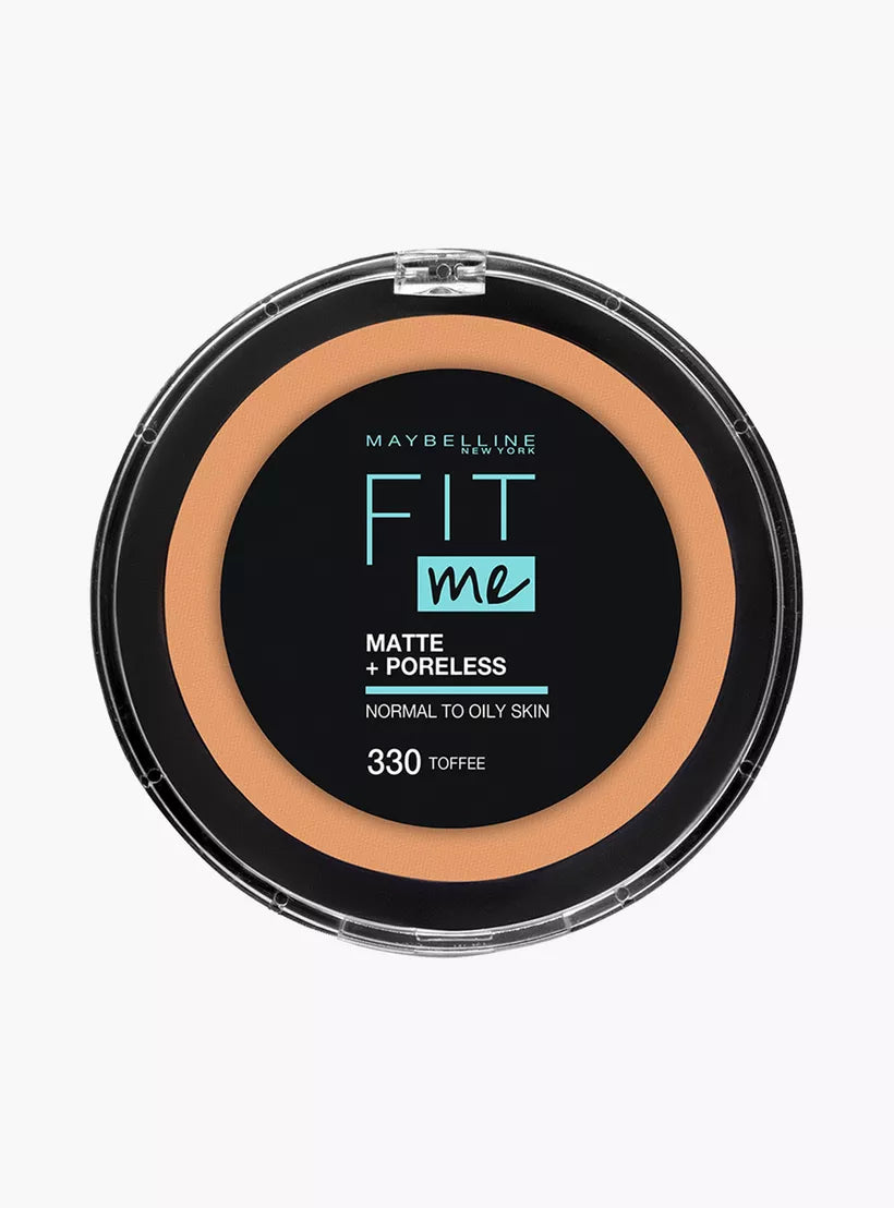 Maybelline New York Fit Me Matte + Poreless Pressed Powder - 330 Toffee - Oil-Free Face Makeup for Oily Skin | Shine Control & Natural Matte Finish for Everyday Wear