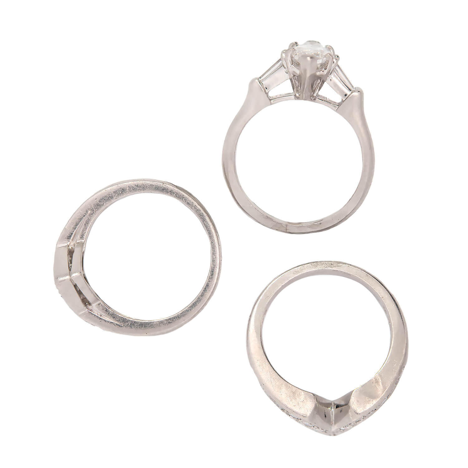 Vintage Platinum Marquise Diamond Engagement Ring Set - 1.00ct Oscar Heyman | Elegant Wedding Jewelry for Proposals, Anniversaries & Special Occasions