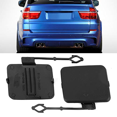 Pair of Rear Tow Hook Covers for BMW X5 E70 (2006-2013) - Genuine Fit Replacement Part #51 12 7 158 448 - Perfect for Off-Road Protection & Bumper Repair