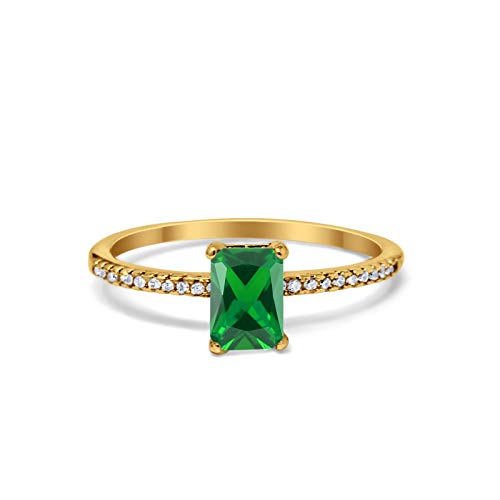 Yellow Tone, Simulated Emerald CZ