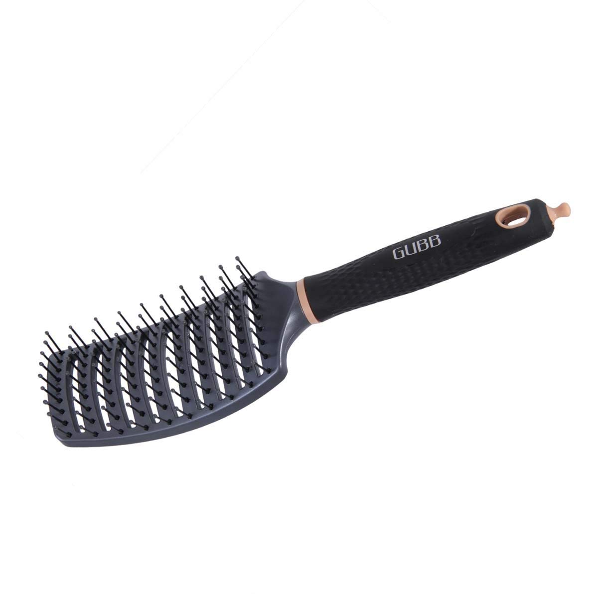 Frackson Scalp Massage Hair Brush - Nylon Bristles Detangling Comb for Women, Wet & Curly Hair - Professional Salon Styling Tool (Black) | Perfect for Daily Hair Care, Detangling, Scalp Stimulation & Styling at Home or Salon
