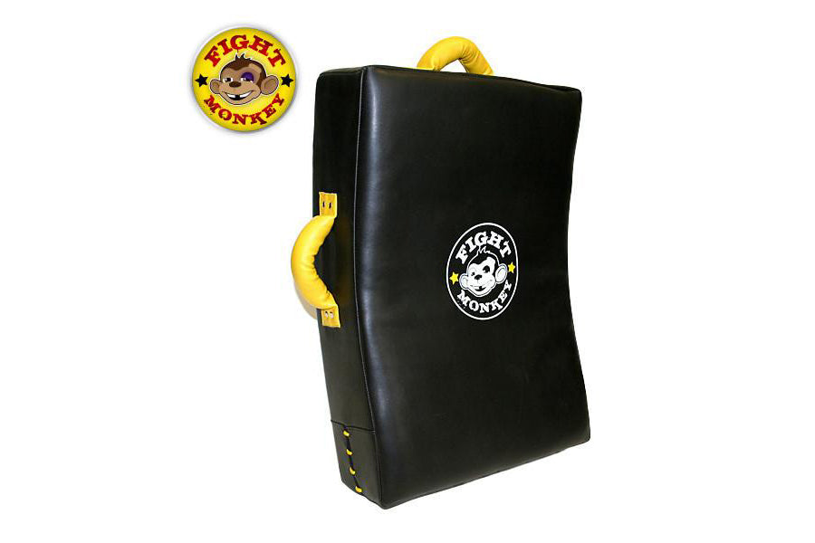 Fight Monkey Professional Series Leather Kick Shield - Heavy Duty Training Equipment for MMA, Muay Thai & Kickboxing - Perfect for Martial Arts, Self Defense & Gym Workouts