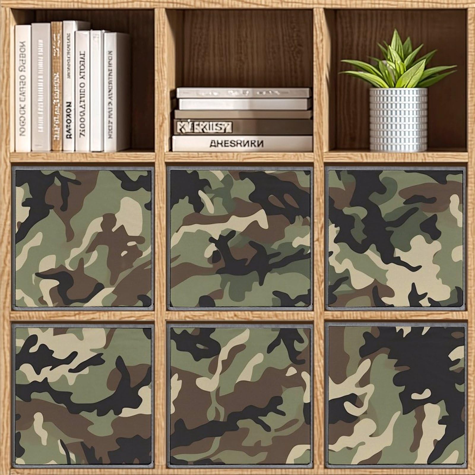 6-Pack Camouflage Collapsible Storage Bins with Handles - Large Closet Organizer, Clothing Storage Boxes for Bedroom, Nursery & Laundry Room Organization