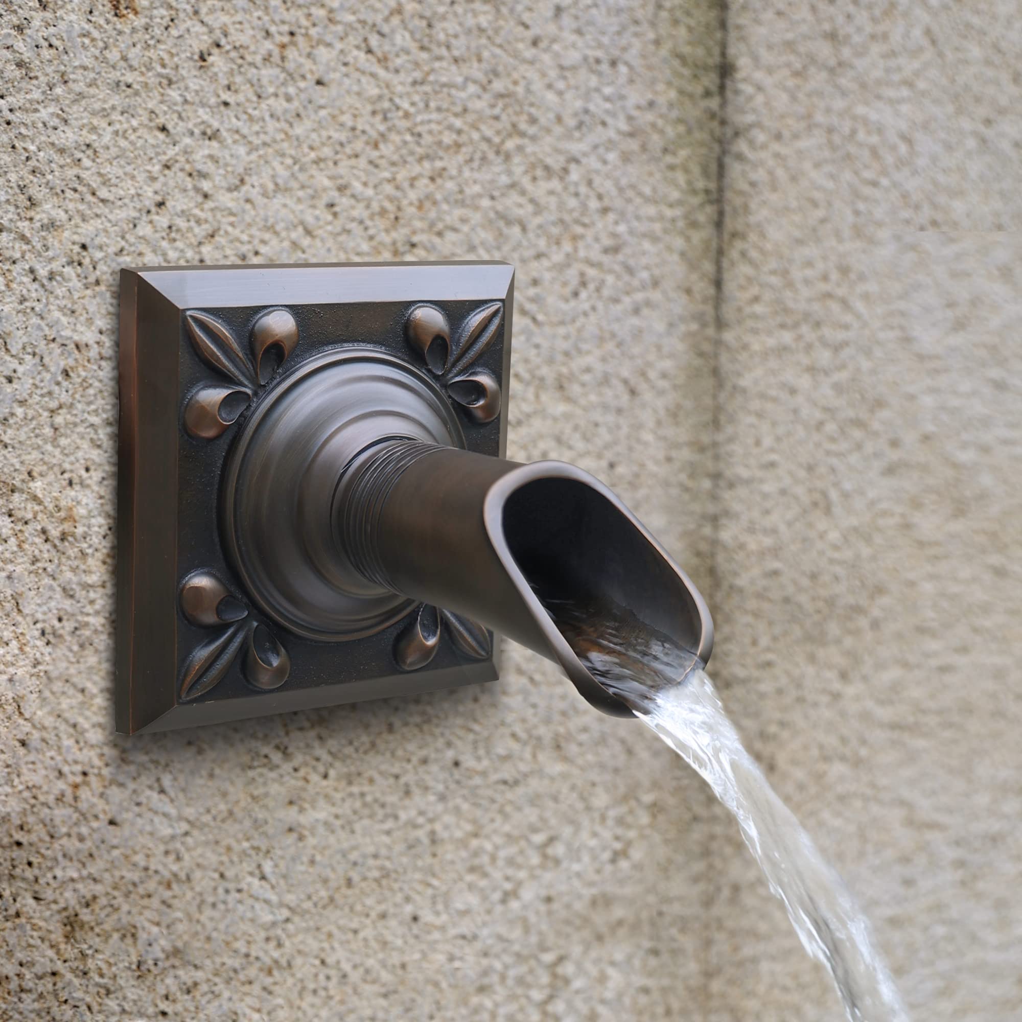 Exquisite Solid Brass Handcrafted Waterfall Spout - Luxury Landscape Fountain Spout for Pools, Ponds & Water Walls - Perfect for Outdoor Decor & Zen Garden Water Features