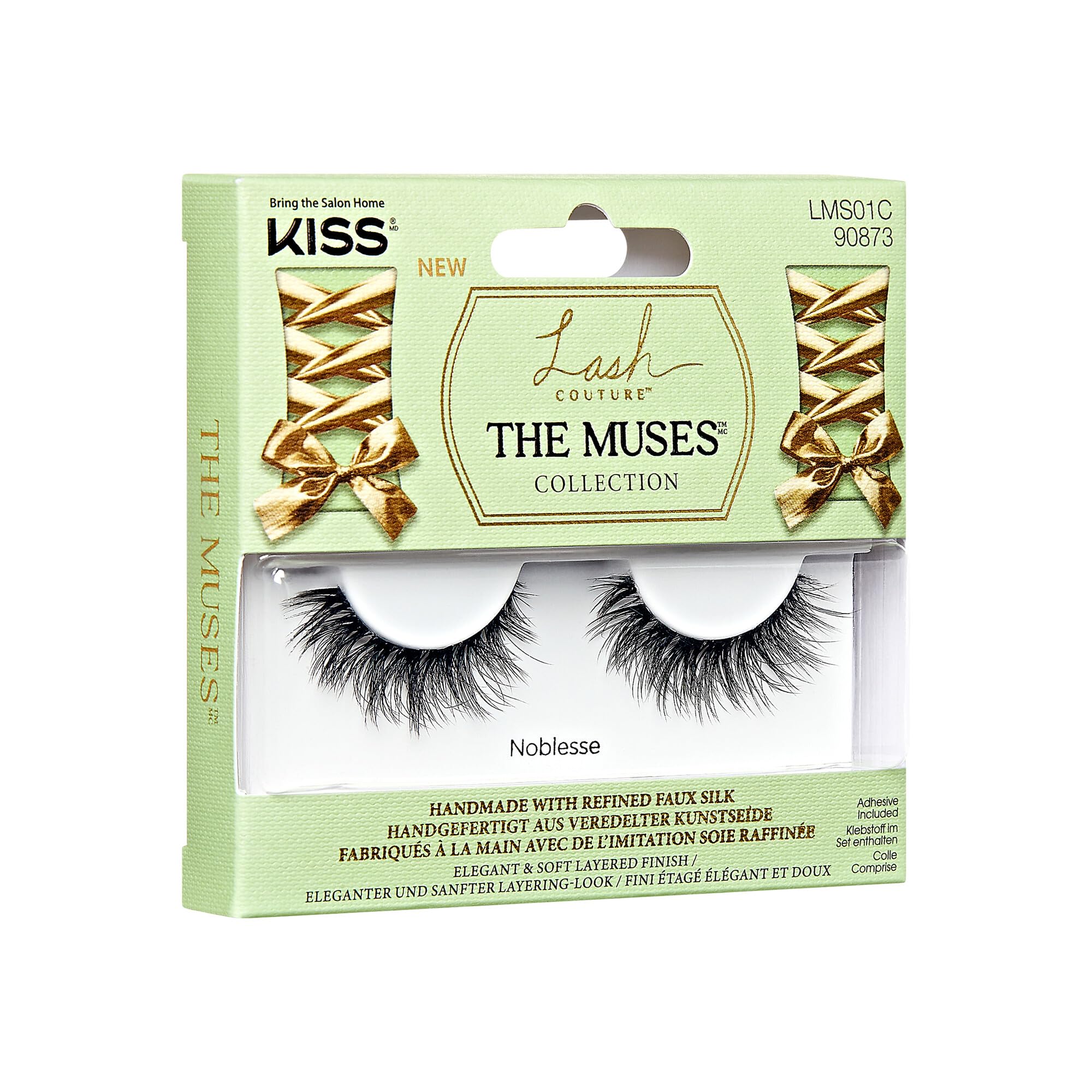 KISS Lash Couture Muses Collection False Eyelashes - Style 01, Natural Look, Reusable, Cruelty-Free Lashes for Everyday Wear & Special Occasions