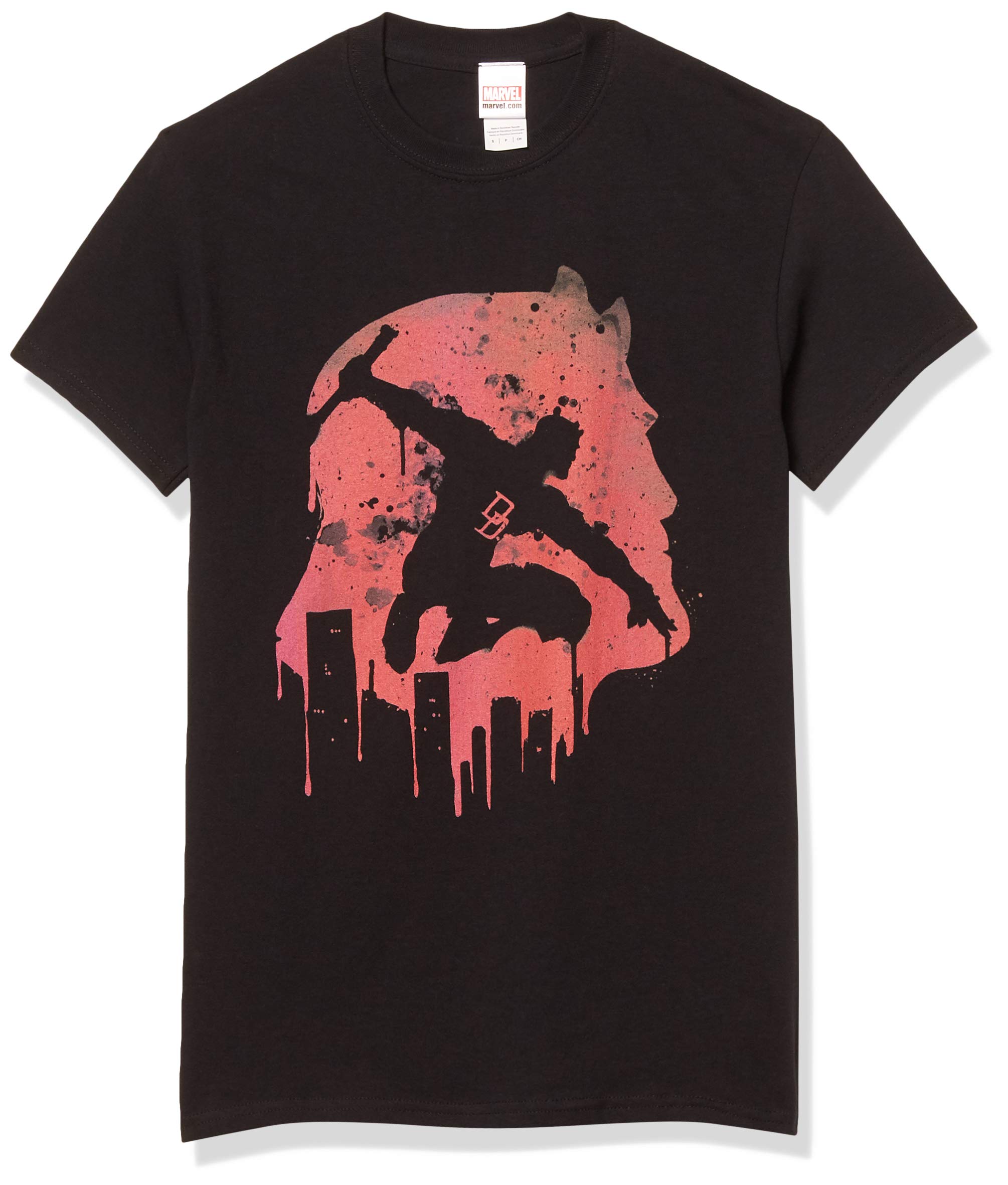 Marvel Men's Daredevil City Scape Graphic T-Shirt - Superhero Comic Tee for Casual Wear & Cosplay