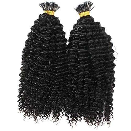 Long Kinky Curly Pre Bonded Fusion I-Tip Human Hair Extensions 100g 100 Strands 26 Inch #4 Dark Brown - Natural Mongolian Hair for Volume & Length - Perfect for Parties, Weddings & Everyday Styling