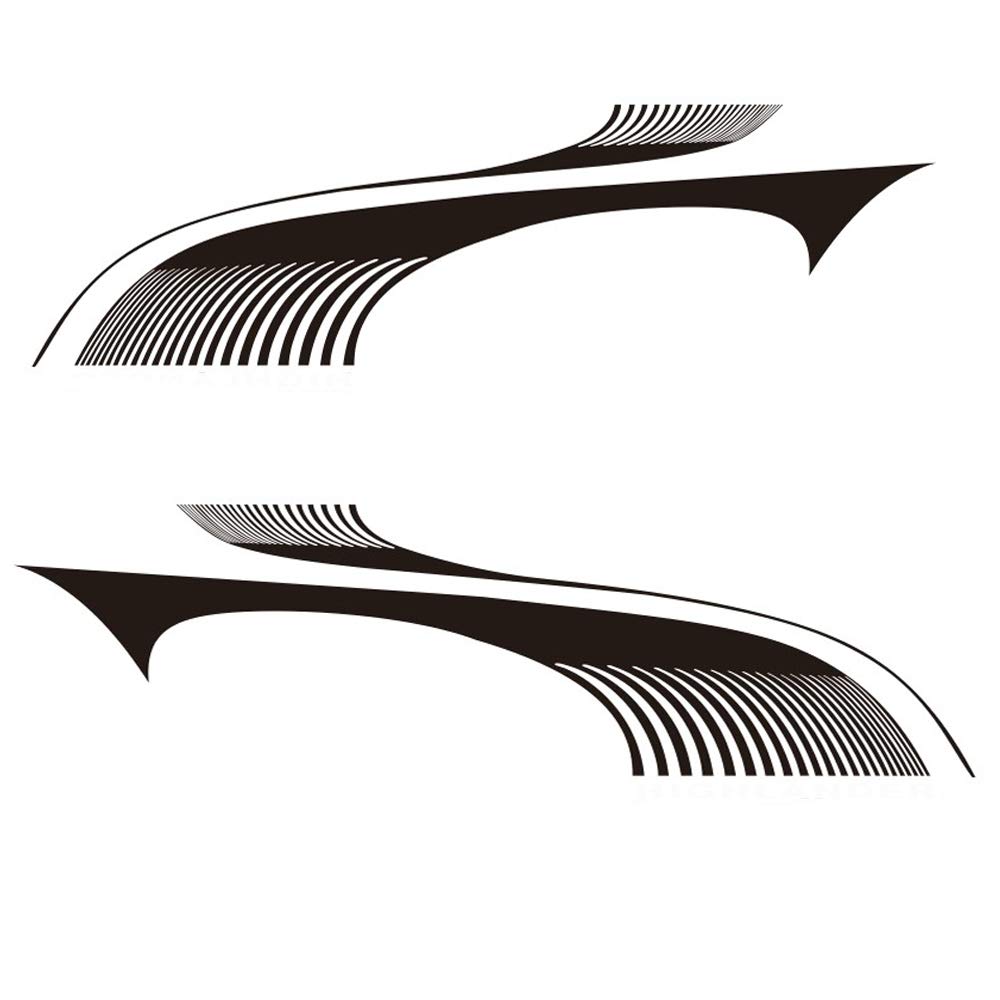 GiftCity Black Vinyl Car Decals - 1 Set Striped SUV Side Stickers for Vehicle Customization | Perfect for Car Enthusiasts & Personalizing Your Ride