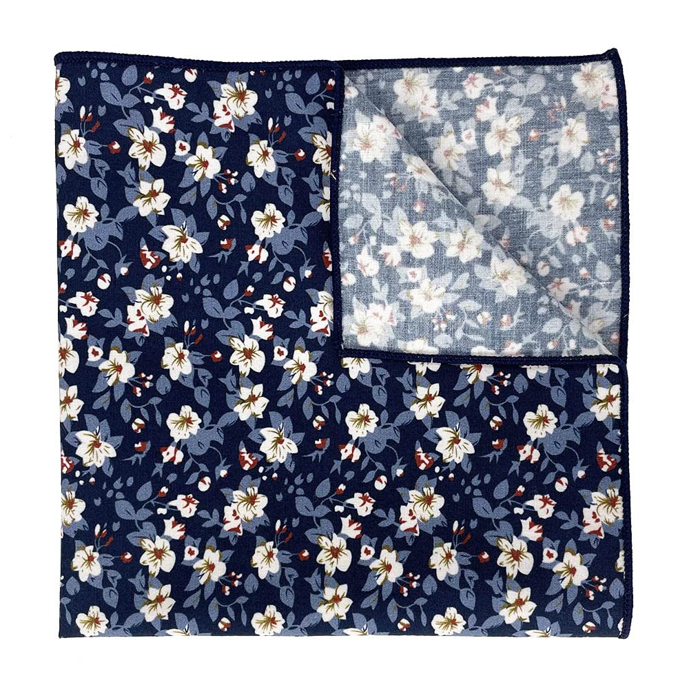 Kebocis Men's Floral Pocket Square Handkerchief - Stylish Silk Accessory for Suits, Weddings & Formal Events