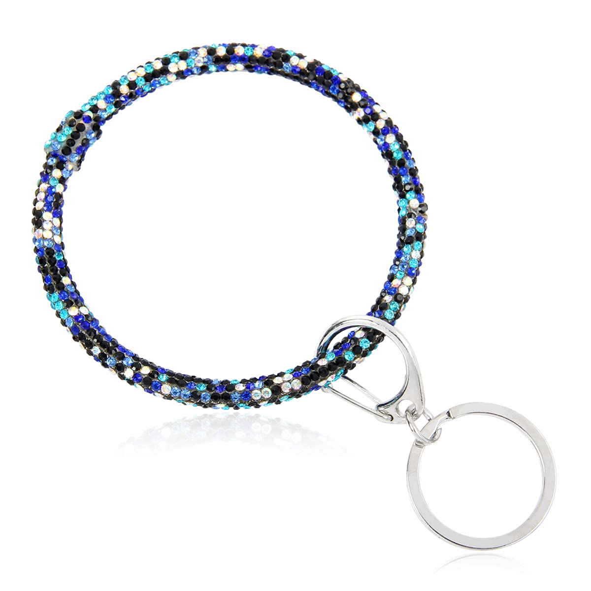 RIAH FASHION Key Ring & Wrist Bangle Bracelet - Stylish Round Circle Keychain Organizer with Hands-Free Wrist Holder for Keys, Cards, and Small Essentials | Perfect for Shopping, Travel, and Everyday Convenience