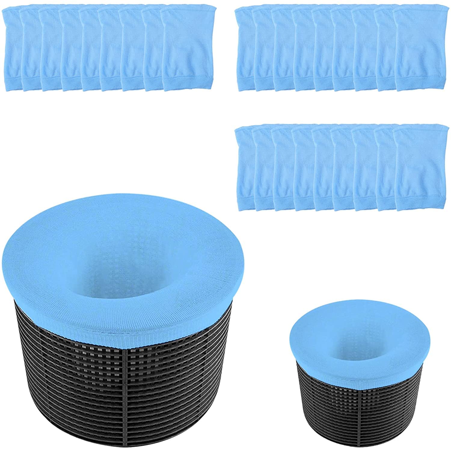 30 Pack Pool Skimmer Socks - Ultra Fine Mesh Filter Socks for Inground & Above Ground Pools - Skimmer Basket Net for Leaves & Debris - Perfect for Summer Pool Maintenance & Cleaning