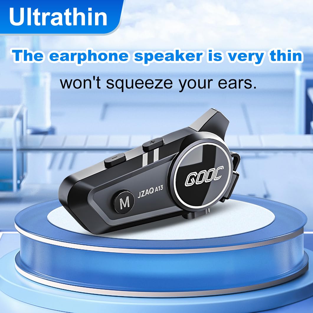 Motorcycle Helmet Bluetooth Headset with Noise Cancellation - Wireless Intercom System for 2 Riders | HD Speakers for Motorcycle Riding, Skiing, Cycling & Outdoor Sports | Perfect for Group Rides and Adventure Activities
