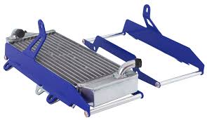 CrossPro Light Blue Aluminum Radiator Guard - Durable Motorcycle Radiator Protector for Off-Road & Adventure Riding - No Fan Included