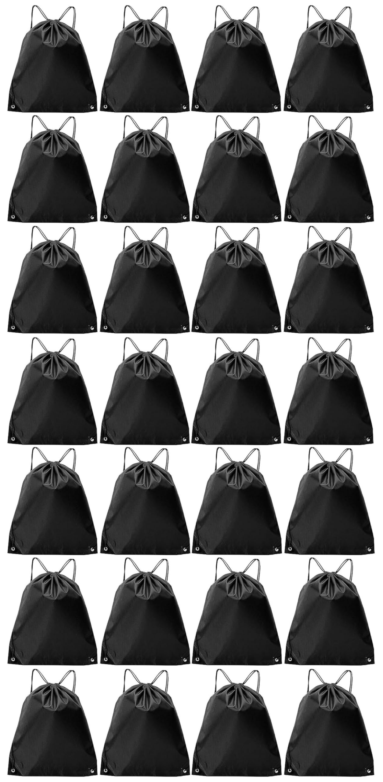 28 Pack Black Drawstring Bags - Gym Backpack, Swim & Beach Bags for Sports, Travel, School & Outdoor Activities | Lightweight & Durable Backpack Alternative