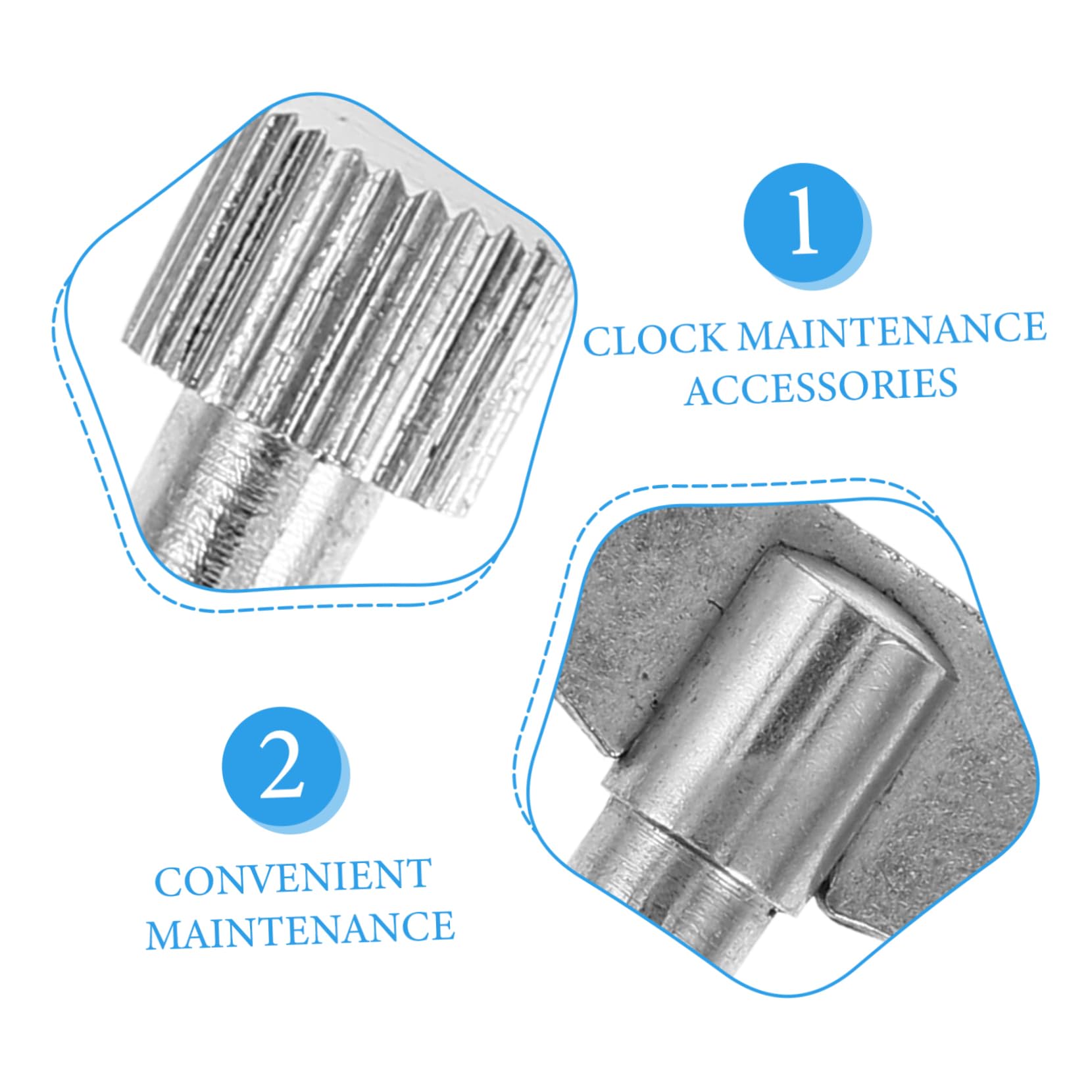 Zerodeko Clock Repair Kit - 3-Piece Steel Winding Key Set for Wooden & Standing Clocks | Clock Parts Replacement | DIY Clock Maintenance for Home, Office & Antique Restoration