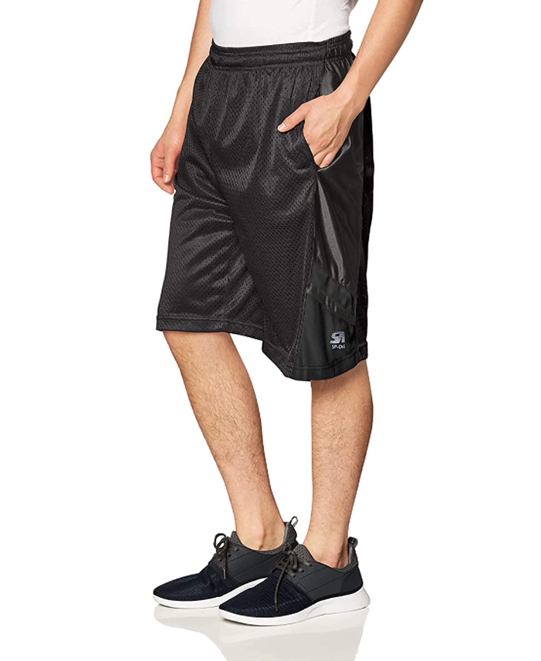 Southpole Men's Athletic Gym Shorts with Pockets - Lightweight Quick Dry Breathable Mesh Workout Shorts for Running, Basketball & Training