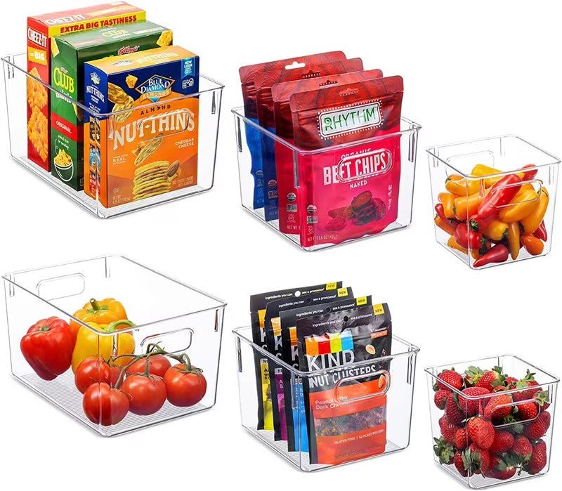 3-Piece Clear Pantry Organizer Bin Set - Space Saving Fridge & Cabinet Storage Bins for Kitchen Organization | Perfect for Food, Spices & Snacks | SKU: S1332