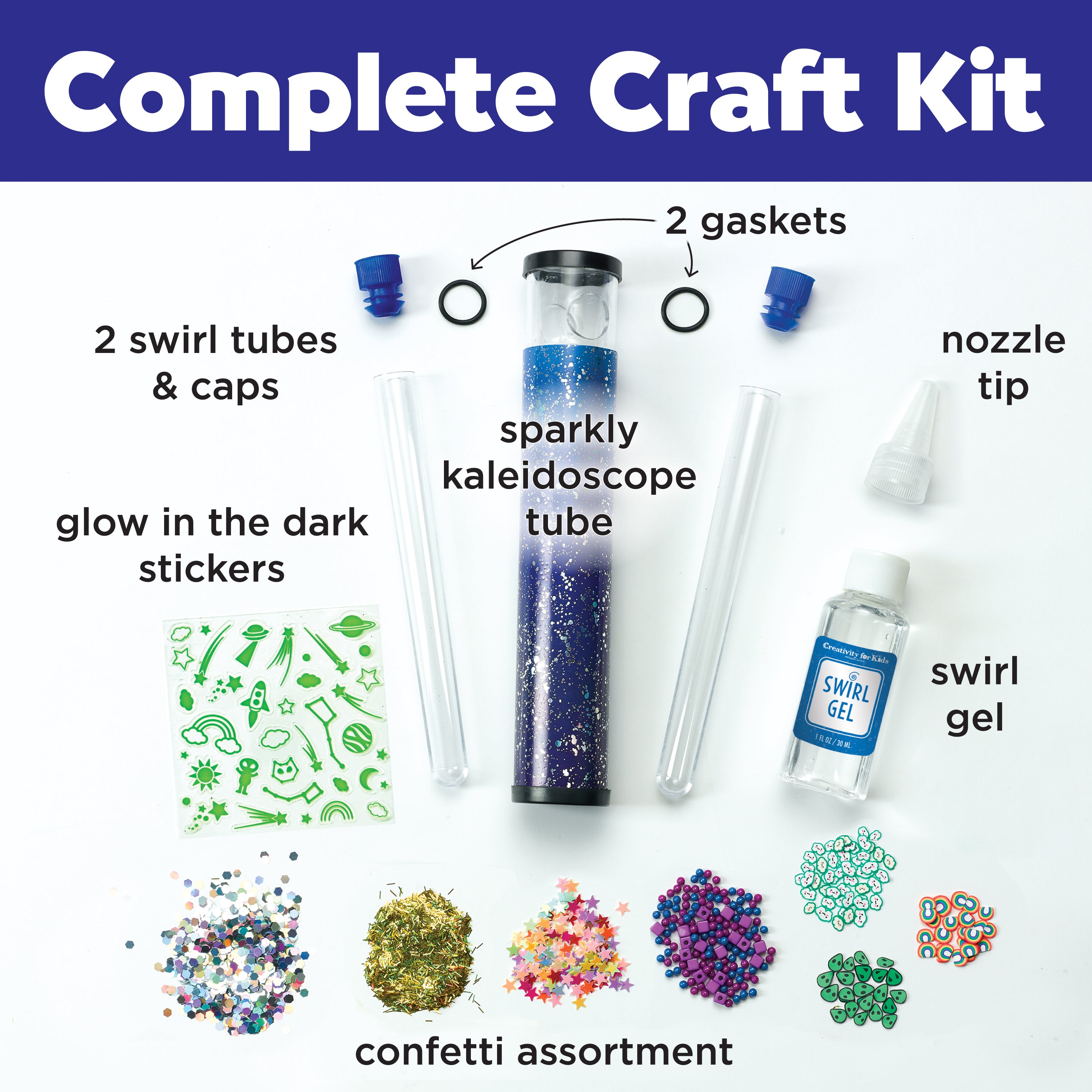 Magic Swirl Kaleidoscope Craft Kit for Kids - DIY Creative Arts & Crafts Project for Children Ages 6-12 - Fun Birthday Gift & Classroom Activity for Sensory Play & STEM Learning
