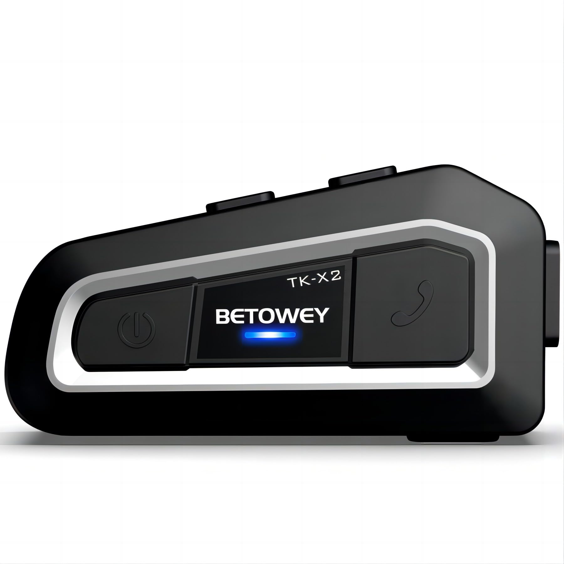 BETOWEY TK-X2 Motorcycle Bluetooth Headset - Helmet Intercom Communication System with FM Radio & Dual Microphones for Snowmobile, ATV, Dirt Bike - Perfect for Group Riding, Adventure Tours & Off-Road Communication