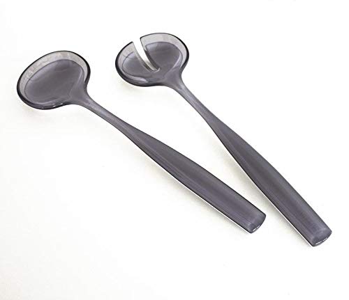 Guzzini 10.6 Inch Salad Servers Set - Premium Stainless Steel with Ergonomic Handle - Perfect for Serving Salads, Pasta, and Appetizers at Parties, BBQs, and Family Dinners