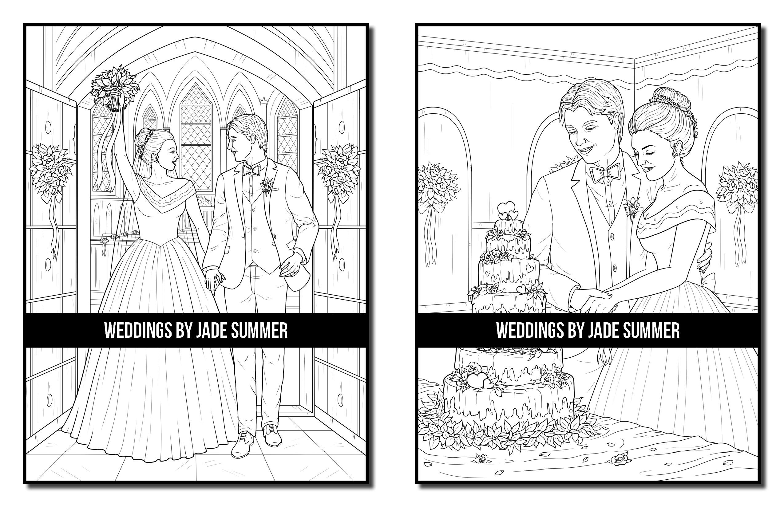 Wedding Coloring Book for Adults - Beautiful Brides, Grooms, Flowers & Romantic Scenes | Stress Relief & Wedding Gift Idea for Bridal Showers, Bachelorette Parties