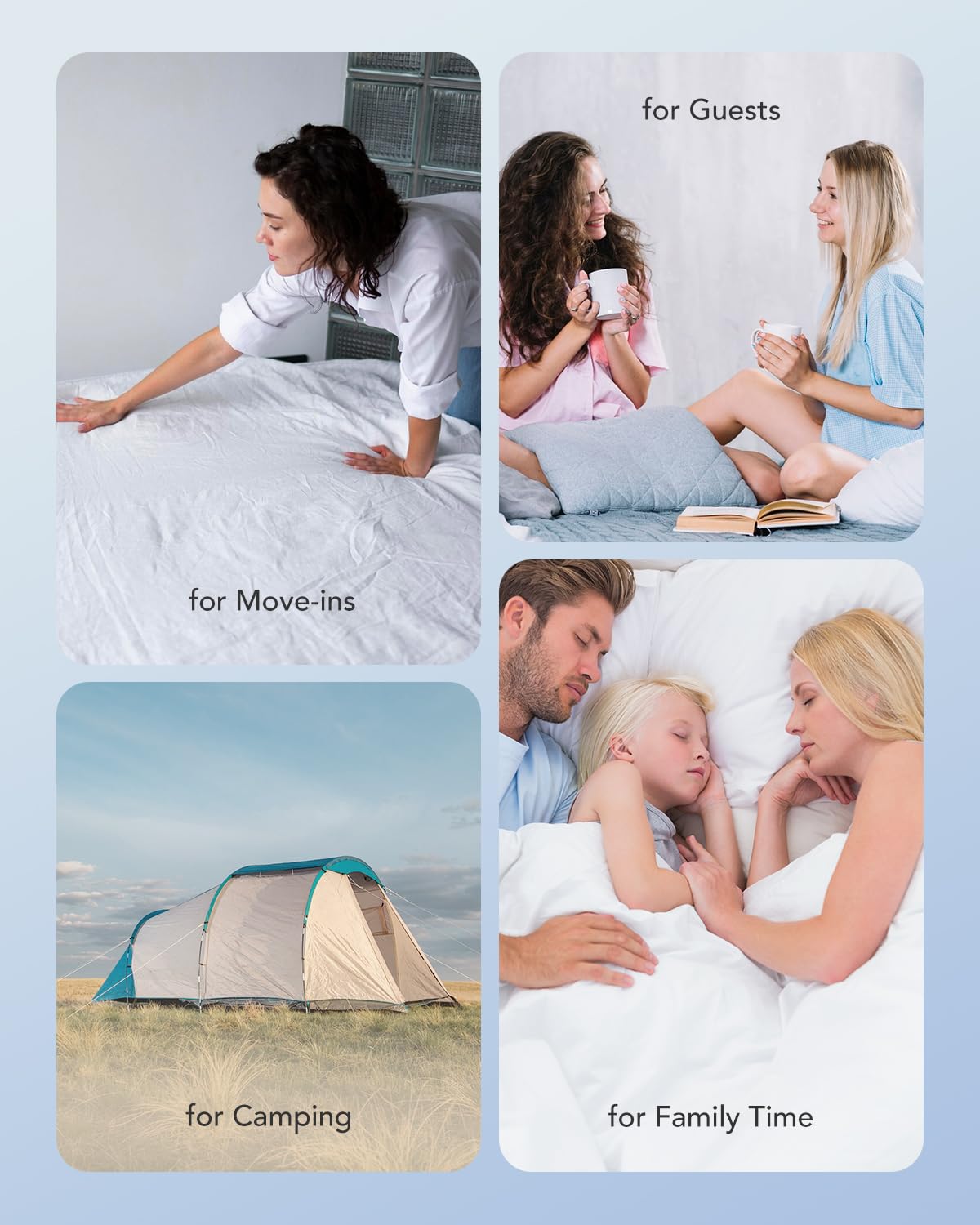 iDOO Queen Size Air Mattress with Built-in Pump - 3 Minute Inflation/Deflation, Extra Thick Inflatable Airbed for Home, Camping & Guest Use - Comfortable Blow Up Mattress for Indoor & Outdoor Sleeping
