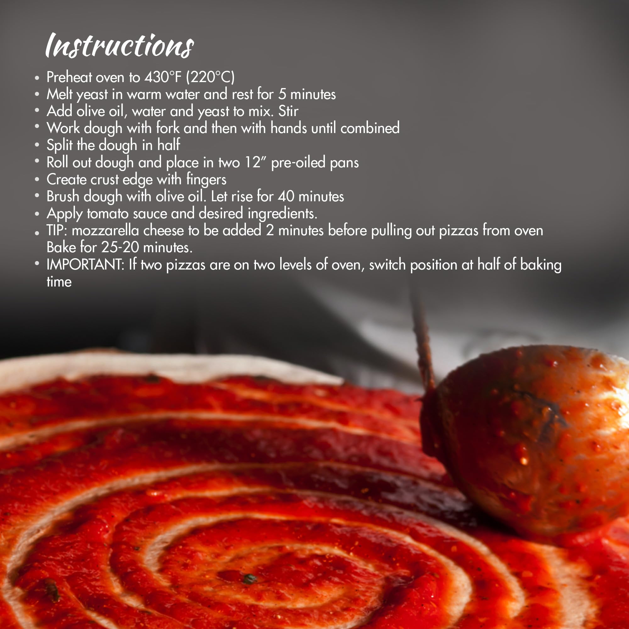 Gluten Free Italian Pizza Crust Mix - Easy to Make, Nut Free, Non-Sticky Dough for Healthy Homemade Pizza (Makes Two 12-Inch Pizzas) | Perfect for Family Dinners, Parties & Quick Weeknight Meals