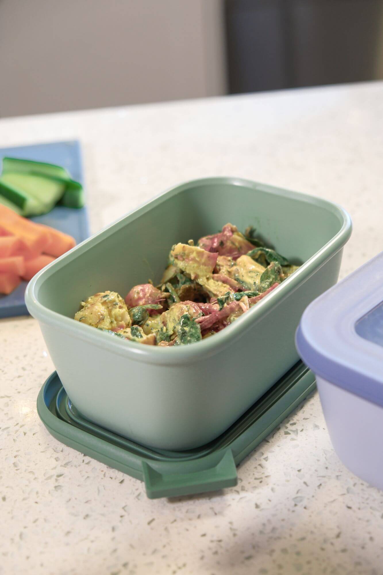 Cirqula 1 Liter Freezer Container with Airtight Lid - Nordic Sage Green - Perfect for Meal Prep, Leftovers & Long-Term Food Storage in Freezer