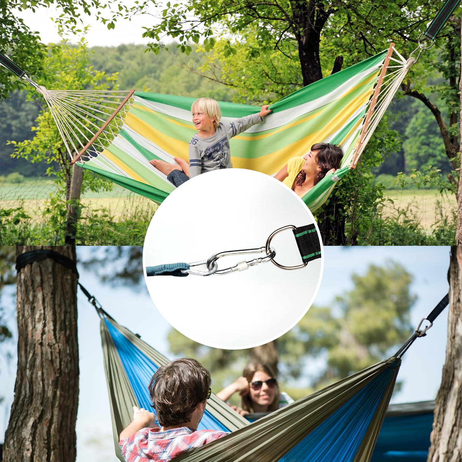 KOMUSMO 5ft Heavy Duty Tree Swing Hanging Straps Kit (2-Pack) - 2200 lb Capacity, Portable Camping Hammock Straps with Tree Protector - Perfect for Backyard Swings, Hammock Camping & Outdoor Adventures