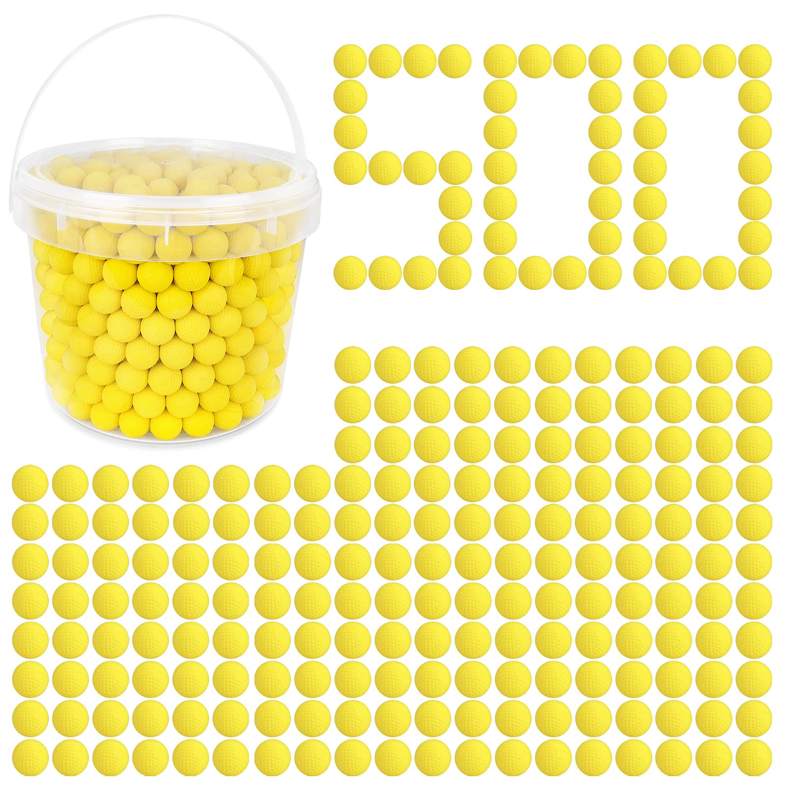 500 Rounds Refill Pack - Bulk Foam Ammo Balls Compatible with Nerf Rival Guns & Toy Blasters | High-Impact Rounds (HIR) | Yellow Replacement Bullets for Nerf Battles, Target Practice & Outdoor Play