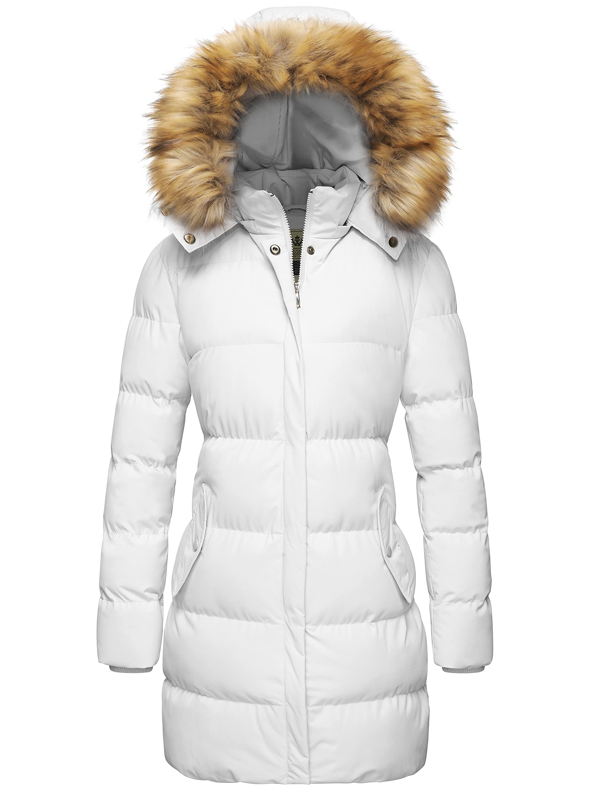 WenVen Women's Winter Thickened Puffer Coat - Warm Faux Fur Hooded Jacket with Detachable Hood | Cold Weather Outerwear for Snow, Skiing & Daily Winter Fashion