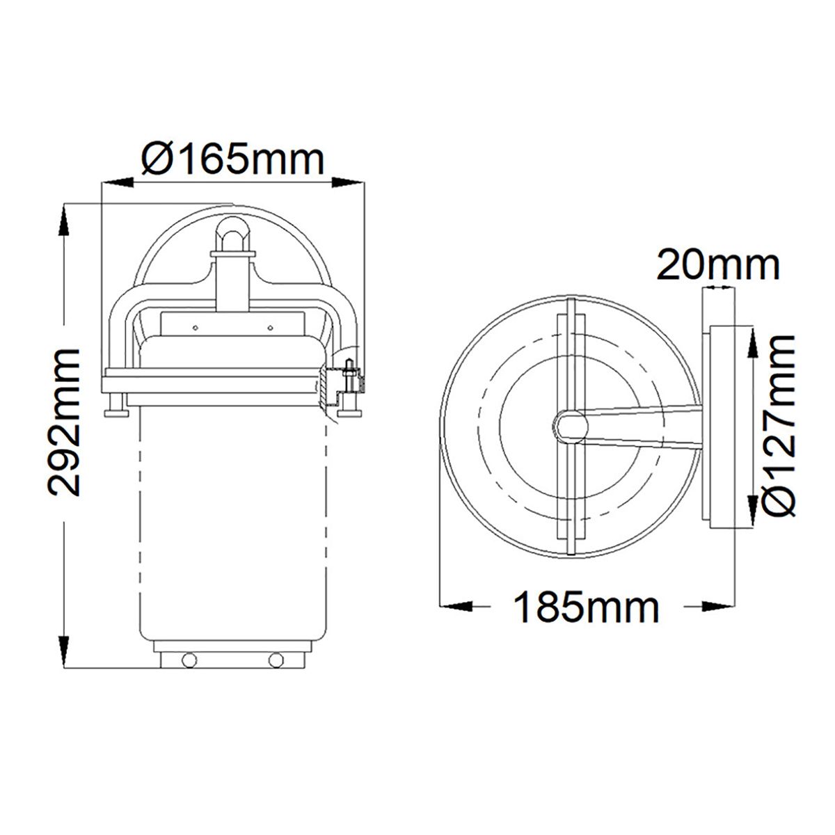 Andover 1 Light Small/Medium/Large Outdoor Wall Lantern - Weather Resistant Zinc Finish, E27 Socket, IP44 Rated - Perfect for Porch, Patio, Garden & Exterior Wall Lighting