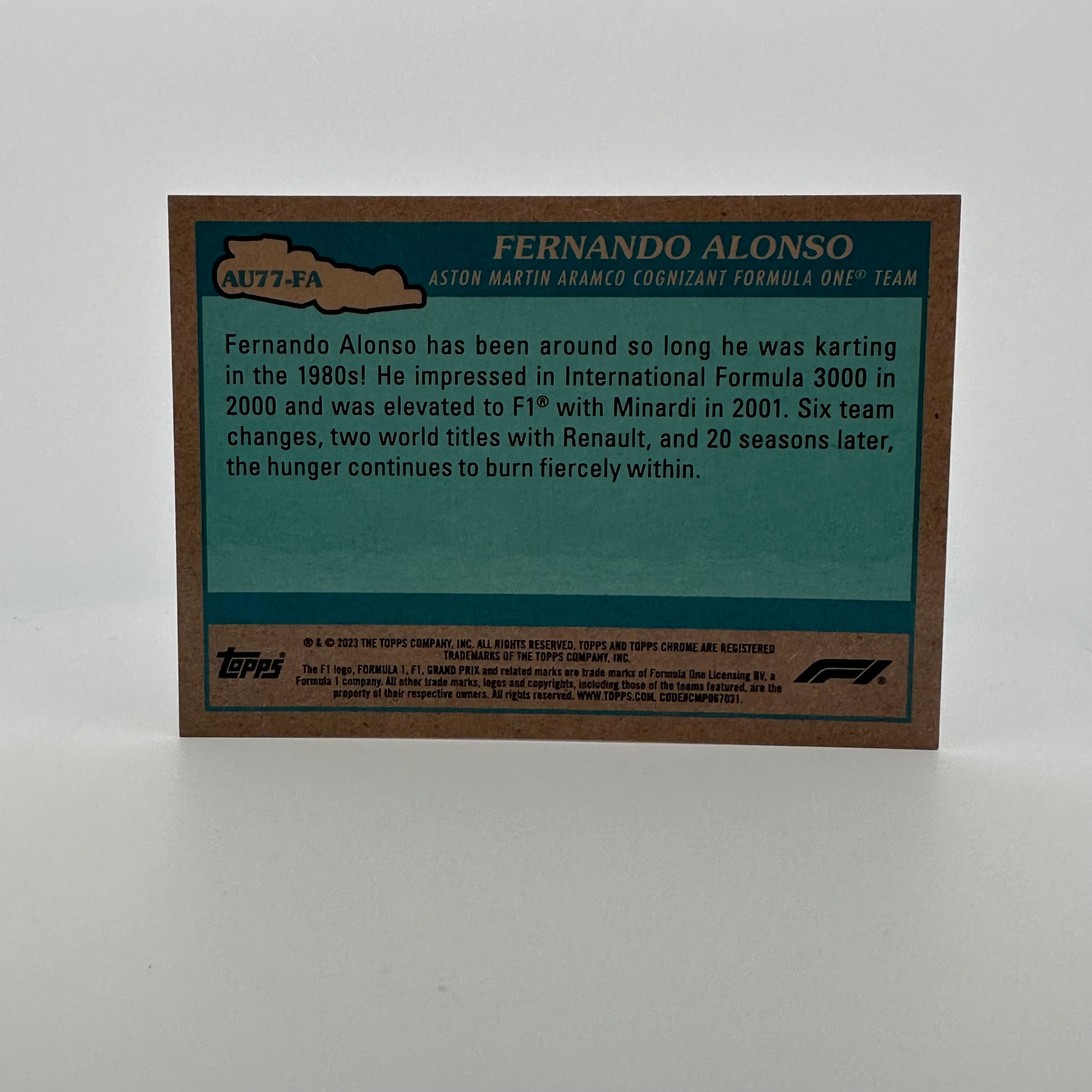 2023 Topps Chrome Fernando Alonso #AU77 FA Orange Refractor 20/25 - Rare Racing Collectible for Fans & Card Enthusiasts | Perfect for Display, Trading, and Memorabilia Collections