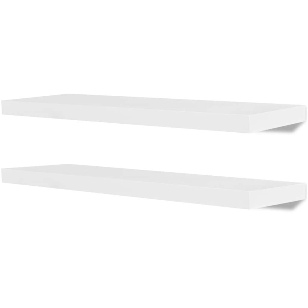 4-Pack White Wall Shelves 31.5 Inch - Floating Shelves Set for Living Room, Bathroom, Kitchen & Bedroom Storage - Perfect for Displaying Decor, Books & Organizing Small Items