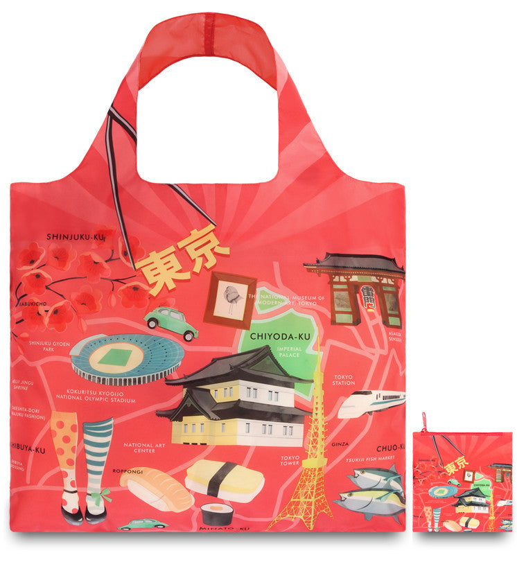 LOQI Tote Bag URBAN Collection by Melissa Mackie - Stylish Reusable Shopping Bag for Groceries, Work & Travel | Eco-Friendly Foldable Tote for Women & Men