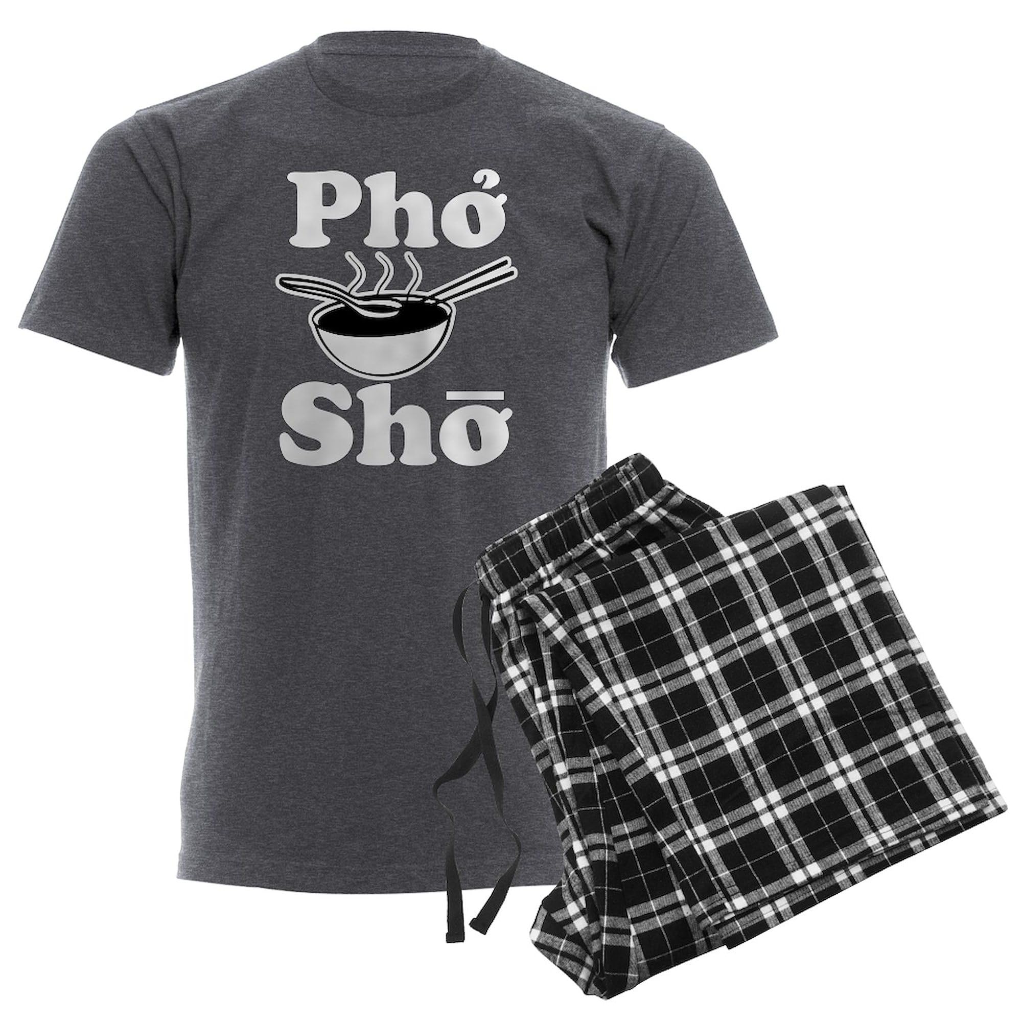 Pho Sho Funny Saying Men's Charcoal Pajama Set - Comfortable Novelty Sleepwear for Men | Perfect for Lounge Wear, Gifts & Relaxing at Home