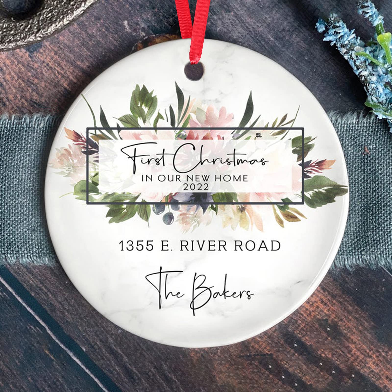Personalized Christmas Ornaments for New Home - Custom First Christmas Tree Decorations - Unique Housewarming Gifts - Holiday Home Decor - Perfect for Housewarming Parties & Christmas Celebrations